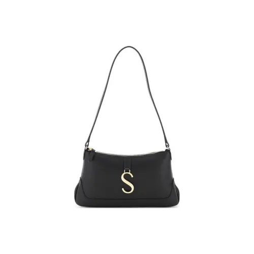 Strathberry Кожа Сумка-багет Сумка через плечо Стандартная Женская Черная