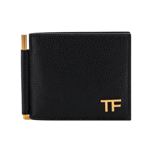 TOM FORD Кожаный держатель для карт и кошелек мужской черный