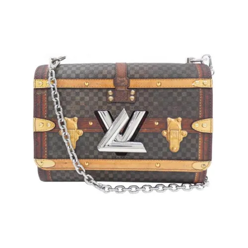 LOUIS VUITTON Twist Покрытый холст Сумка через плечо Средняя Женская Коричневая