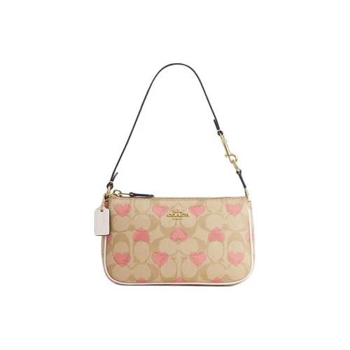 COACH Nolita ПВХ Плечо Сумка Сумка через плечо Сумка для женщин Светлый хаки и Белый мел