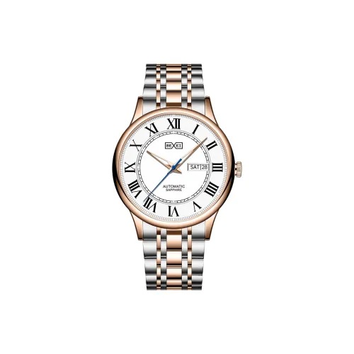 BEXEI Автоматический Механический Механизм Нержавеющая Сталь Ремешок Часы Мужские Белый Циферблат BX9259 GD