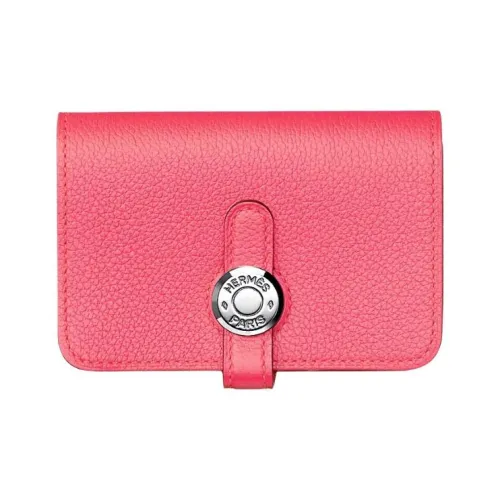 HERMES Dogon Кожа Evercolor Короткий Кошелек Мелочь Кошелек Женские 8W Розовый Azalee Новый Помада Пудра