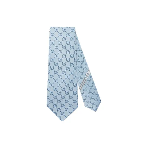 GUCCI Шелковые галстуки унисекс небесно-голубого цвета