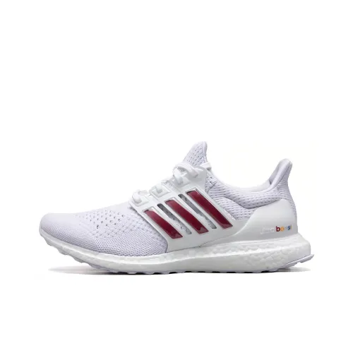 Adidas Ultraboost 1,0 Беговые кроссовки Низкий топ Белый Красный Унисекс