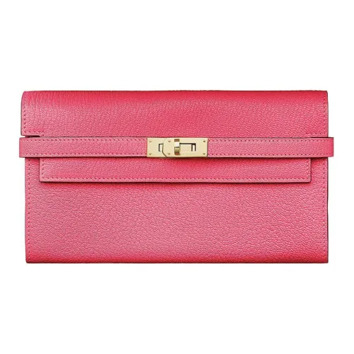 HERMES Epsom Телячья кожа Кошелек Женские U5 Розовый Помада Помада для губ Пудра