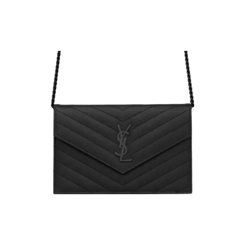 SAINT LAURENT Cassandre Коровья кожа Сумка через плечо Сумка на плечо Женская Черная