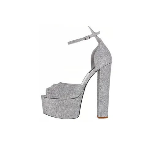 PHILIPP PLEIN One Ремень Сандалии 12 см Женские Серебряные