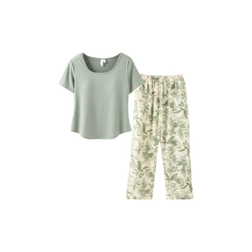 PBENO PD Пижамный комплект женский серый зеленый