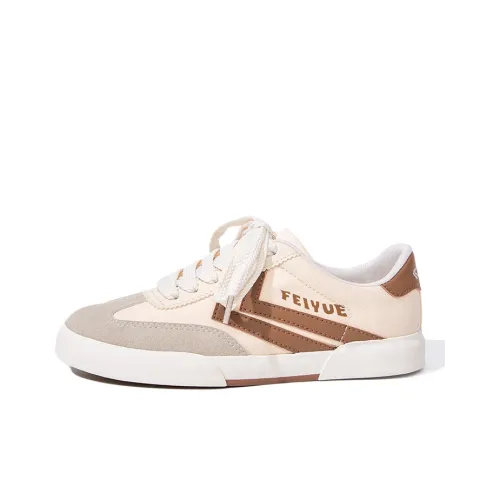 Feiyue Canvas Shoes Low Top Beige Brown Women's