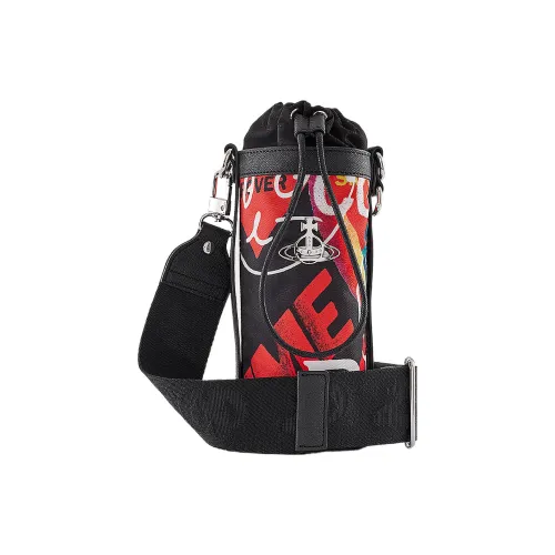 Вивьен Вествуд Переработанный полиэстер Водяная бутылка Сумка через плечо Женская Черный многоцветный