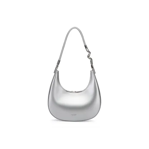 Tanita West Коровья кожа Подмышечный Сумка Сумка через плечо Женская Glossy Серебристый Черный