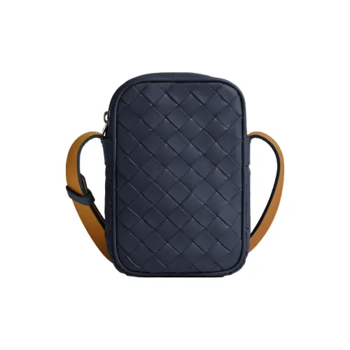 Bottega Veneta Чехол для телефона из телячьей кожи сумка через плечо стандартная мужская темно-синий