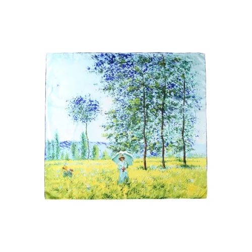 Hang Silk Road 100% шелк из тутового шелкопряда Шарфы Женские Желтый Зеленый