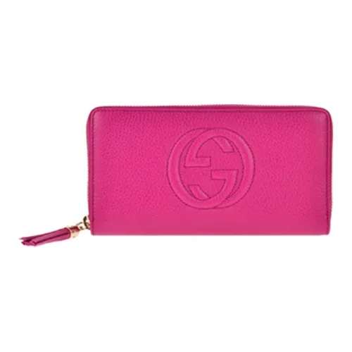 GUCCI SOHO совместный бренд Телячья кожа Кошелек Женский Розовый Красный