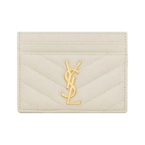 SAINT LAURENT Овчина Кошелек Картхолдер Женский Белый