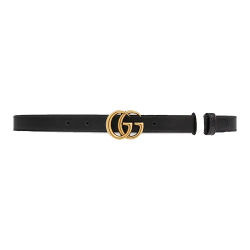GUCCI Smooth Clasp Кожаные ремни Женские Черный Ширина 2 см