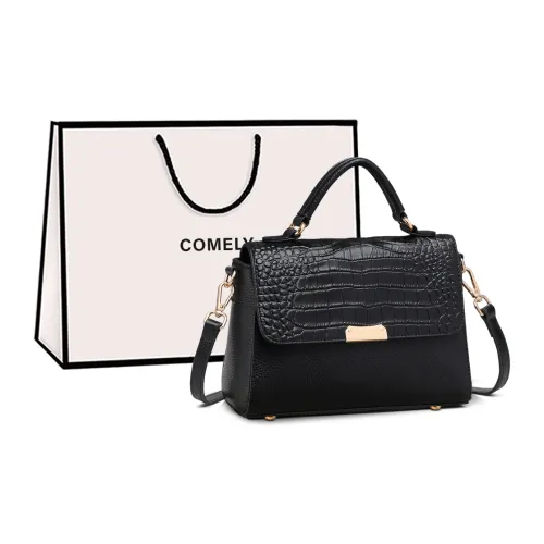 COMELY Корова Кожа с Синтетической Кожей Сумка Стандартная Женская Черная Белая Хаки