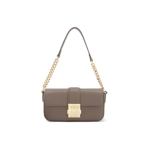 ELLE Кожа Маленькая Квадратная Сумка Сумка через плечо Женская Белая Серая