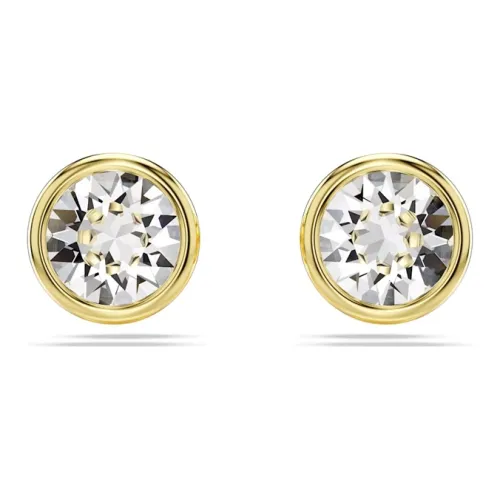 Swarovski Искусственный кристалл золотой тон покрытие серьги-гвоздики женские золото