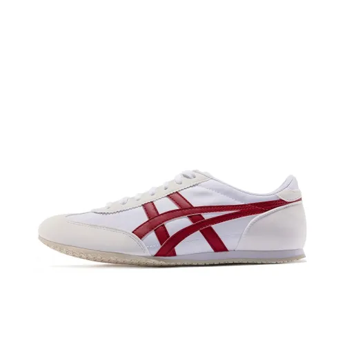 Onitsuka Tiger Machu Racer Амортизаторы Shock Absorbers Противоскользящие Устойчивые к истиранию Низкий Топ Повседневная обувь Унисекс Белый Красный
