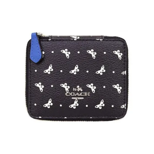 COACH Ювелирные украшения Bo Покрытый холст Шкатулка для украшений Хранение Коробка Мини Женские Черный Мел белый