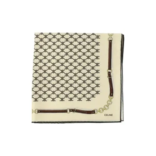 CELINE Шелковые шарфы Женские Бежевый