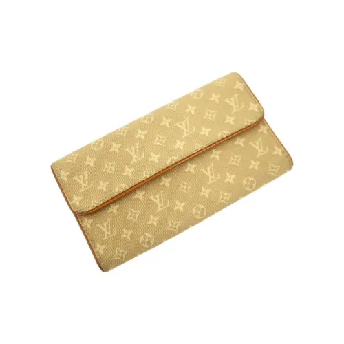 LOUIS VUITTON Холст Кошелек Женские CAMEL