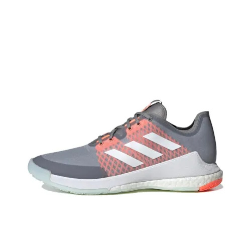 Adidas Crazyflight Volleyball Slip-Resistant Abrasion-Resistant Low-Top Training Shoes Women's Gray White Orange Adidas Crazyflight Volleyball Противоскользящие Износостойкие Низкие Кроссовки для тренировок Женские Серый Белый Оранжевый