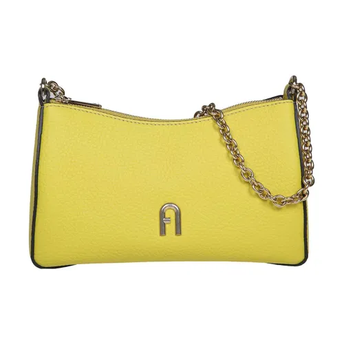 Furla Primula GRAIN LEATHER Подушка Сумка Портативная Сумка через плечо Сумка на плечо Женская Желтая