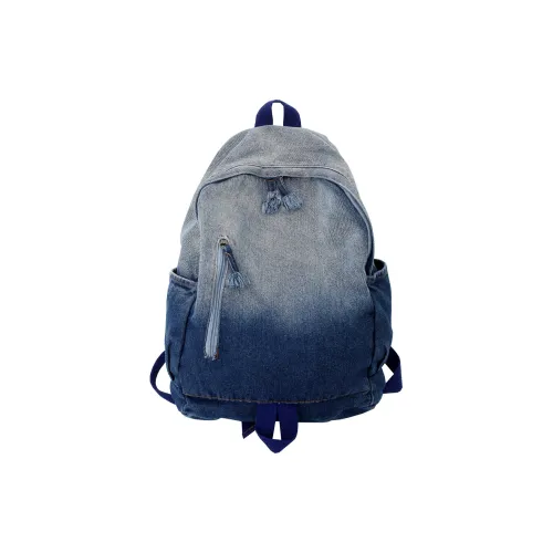 GEERDUN Denim Backpack Standard Unisex Blue Black GEERDUN Деним Рюкзак Стандартный Унисекс Синий Черный