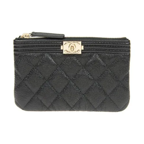 CHANEL Клатч из коровьей кожи женский черный