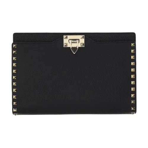 Valentino Телячья кожа Клатч Большой Женский Черный