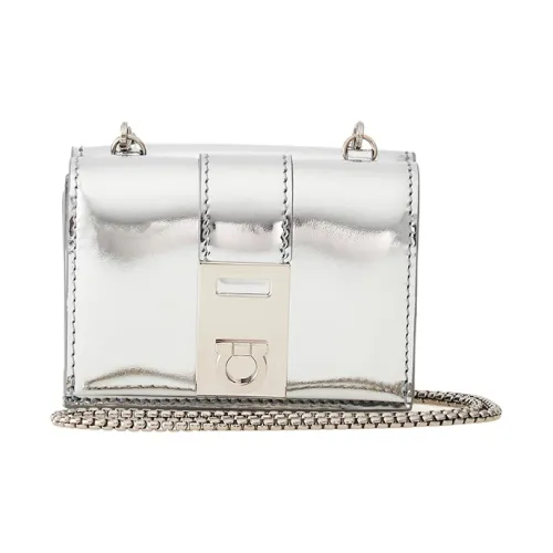 FERRAGAMO Металл Телячья кожа Сумка через плечо Кошелек Обычный Women's Silver