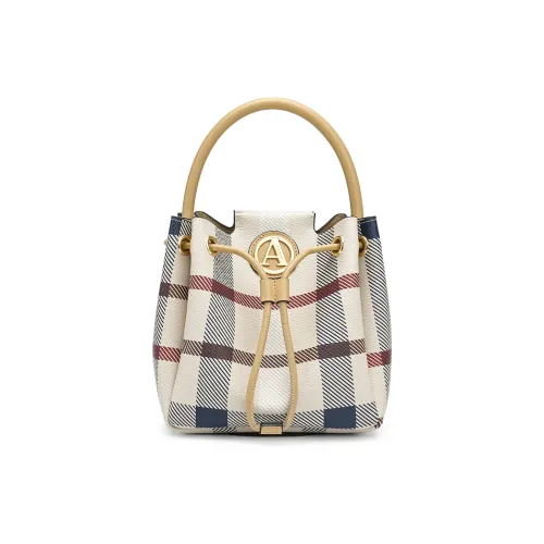 AQUASCUTUM Сумка DUAL PURPOSE из крупнозернистой текстуры коровья кожа ведрообразная сумка сумка на одно плечо женская абрикосовый цвет