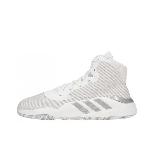 Adidas Pro Bounce Madness 2019 Дышащий и Износостойкий MID Топ Баскетбольные Кроссовки Мужские Белый Серебряный