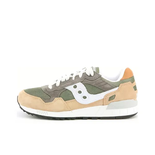 Saucony Shadow 5000 Амортизация Износостойкий Низкий Топ Повседневные Беговые кроссовки Мужские Коричнево-зеленые