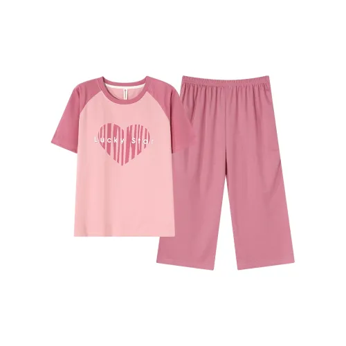 Follow the United States Пижамный комплект Без подкладки Стиль Женский Фуксия