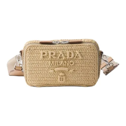 PRADA Brique Тканый материал Сумка через плечо Men's Natural