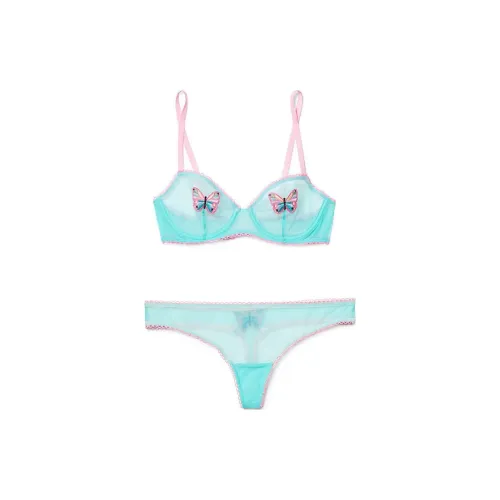 Victoria's Secret Розовый Adore ME Alyshia Demi Бюстгальтер Синий Tint Нижнее белье Набор Женские Синий