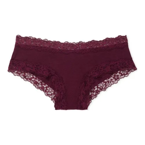 Victoria's Secret Эластичный хлопок Высокая нога Трусики Кир Нижнее белье Женские 1 упаковка Бургунди