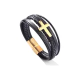 Браслет с крестом - золотой