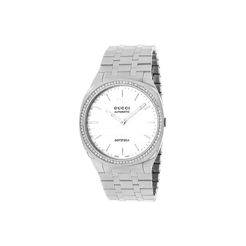 GUCCI Мужские часы Автоматический механический механизм ремешок из нержавеющей стали 40 мм белый циферблат