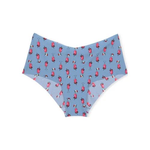 Victoria's Secret Розовый No Show Cheeky Panty Синий с принтом Женское нижнее белье 1 упаковка Синий с принтом