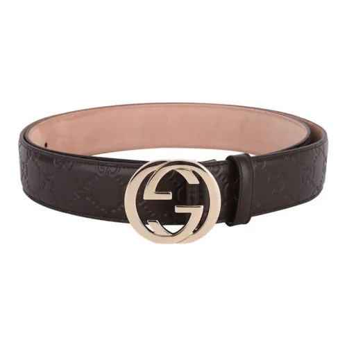 GUCCI Ремни из коровьей кожи женские коричневые ширина 4 см