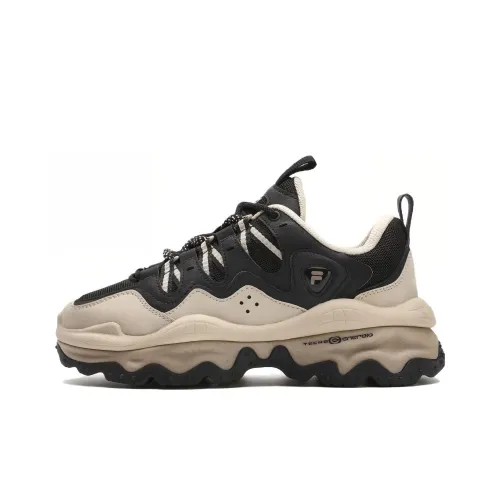 FILA FUSION QD 96 DX Амортизация Увеличение Высоты Низкий Топ Толстая Подошва Женские Черный Желтый