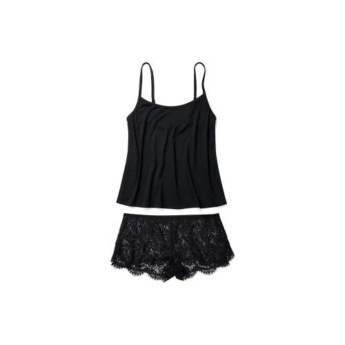 Victoria's Secret Розовый ADORE ME Reign Cami Шорты Сон Комплект Черный Комплект Пижама Женские Черный