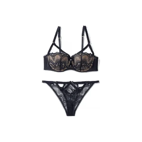 Victoria's Secret Розовый Kimmy Балконет Бюстгальтер и Комплект Трусов Setin Глубокий Черный Комплект Нижнего Белья Женские Вороний