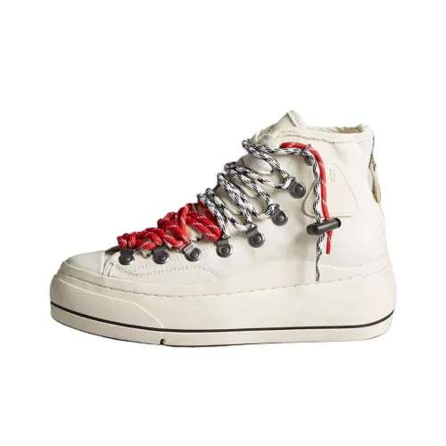 R13 Высокие кроссовки для скейтбординга женские бежевые