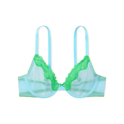 Victoria's Secret 9472 Цветочный Стиль Позиционирование Tease Без подкладки Demi Бюстгальтер Прохладный Пуховые куртки Синий Бюстгальтер Женские Охлаждающий Синий