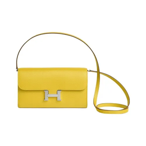 HERMES Constance To Go Epsom Телячья кожа Кошелек Ручной Сумка через плечо Женские 9O Jaune DE Неаполитанский желтый